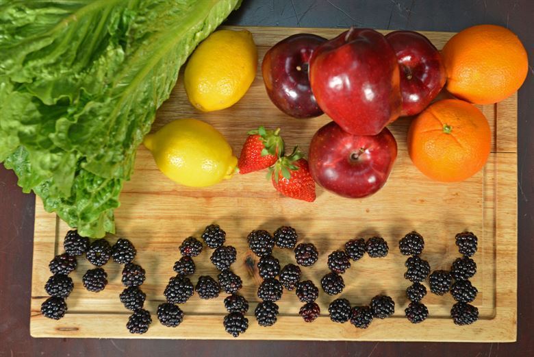 greens vegetables and fruits form MARCH